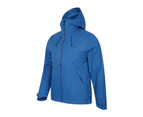 Mountain Warehouse Mens Swerve Jacket Rip Stop Fabric Waterproof Hooded Coat - Cobalt