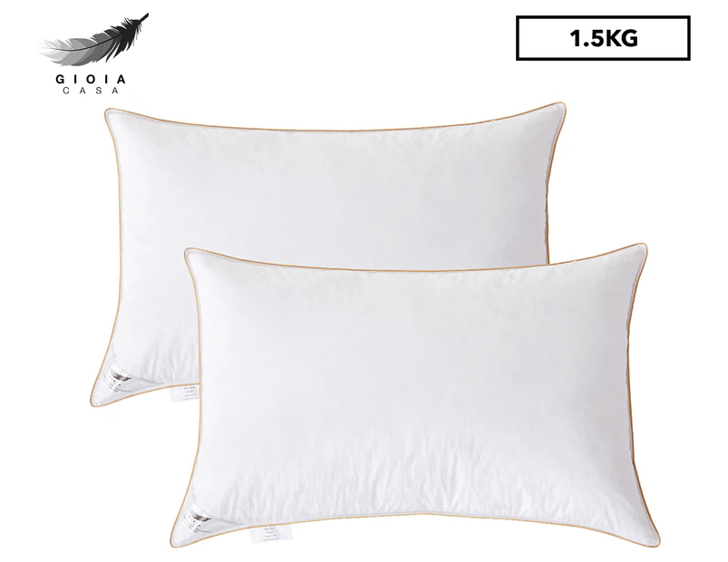 Gioia Casa 1.5kg Goose Feather Pillow Twin Pack