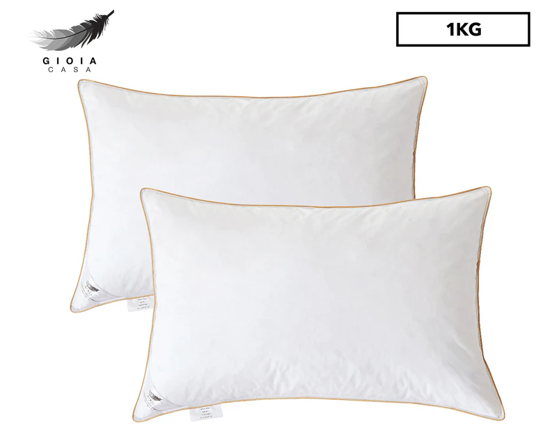 Gioia Casa 1kg Goose Feather Pillow Twin Pack