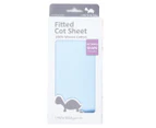 Little Turtle Baby Cotton Cot Fitted Sheet - Pale Blue