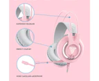 Fantech PC Headset 3.5mm Connector with Noise-Cancelling Microphone White Lightning Computer Headphone (HG20) (Pink)