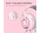 Fantech PC Headset 3.5mm Connector with Noise-Cancelling Microphone White Lightning Computer Headphone (HG20) (Pink)