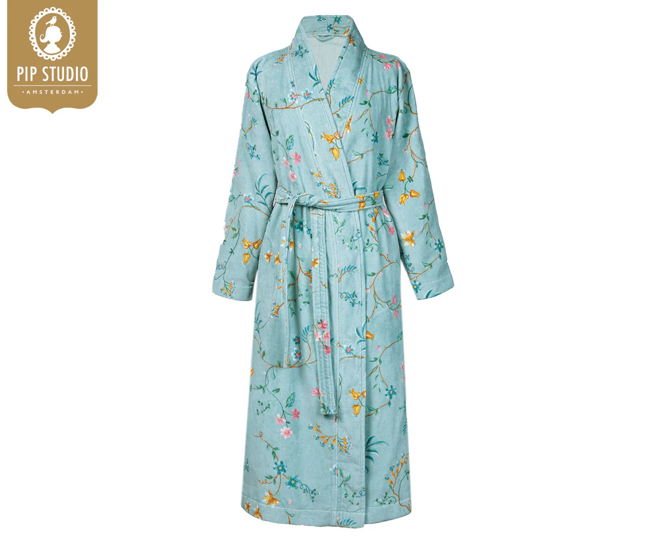 PIP Studio Les Fleurs Cotton Bath Robe - Blue