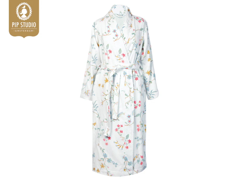 PIP Studio Les Fleurs Cotton Bath Robe - White