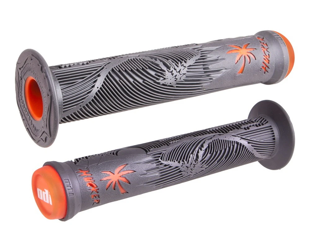 ODI BMX Hucker Single Ply Grips | 160mm | Graphite & Orange - Multicoloured