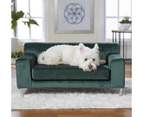 Enchanted Home Medium Martine Velvet Pet Sofa Bed - Deep Green