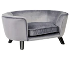 Enchanted Home Small-Medium Romy Velvet Pet Sofa Bed - Pewter