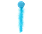 2 x Paws & Claws 20x5cm Plush Catnip Ball w/ Feather Tail - Blue