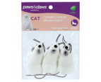 2 x 3pk Paws & Claws 6.5x3cm Catnip Canvas Mouse Toys - Randomly Selected
