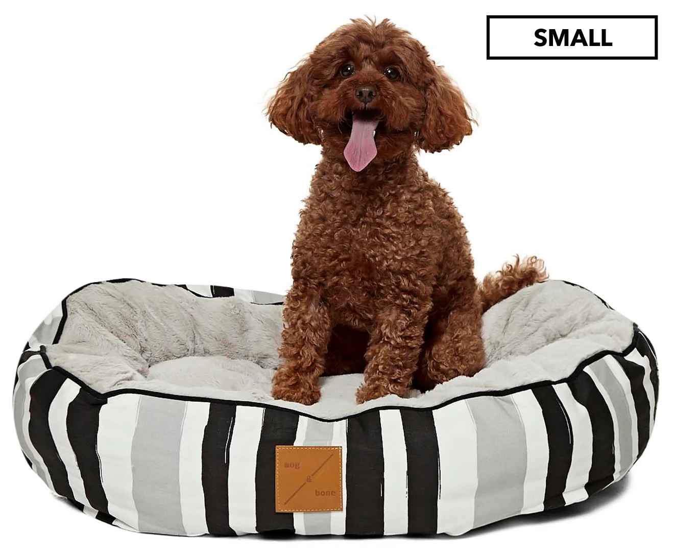 Mog & Bone 4 Seasons Reversible Small Pet Bed - Pebble Black Brush Stroke