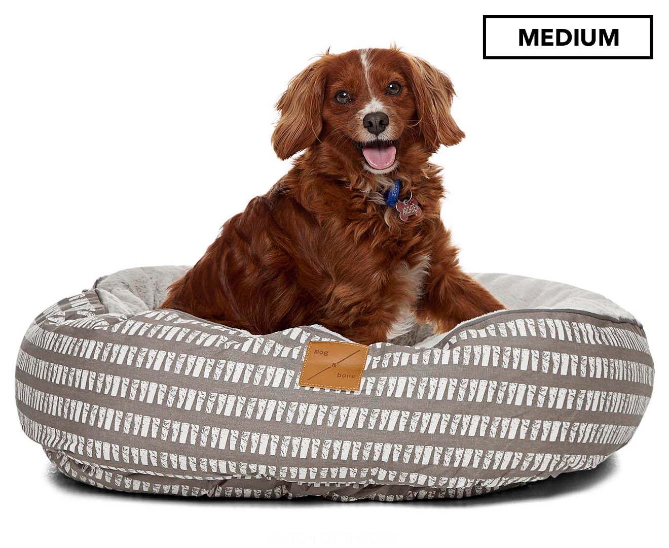 Mog & Bone 4 Seasons Reversible Medium Pet Bed - Mosaic Latte