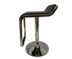 2x Black Kitchen Bar Stools Gas Lift Stool Chairs Swivel Pu Leather Barstools