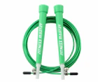 3M Adjustable Steel Skipping Ropes, Jump Cardio Exercise ropes - Green
