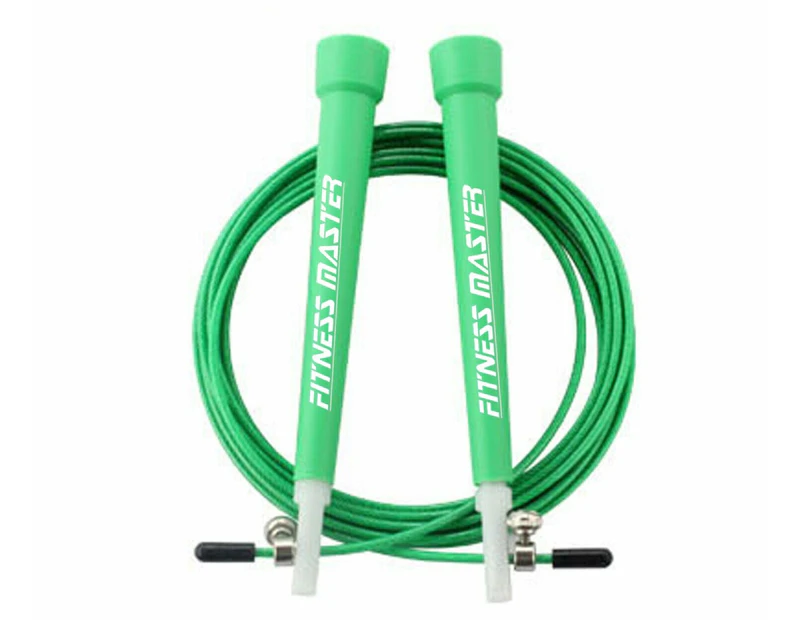 3M Adjustable Steel Skipping Ropes, Jump Cardio Exercise ropes - Green