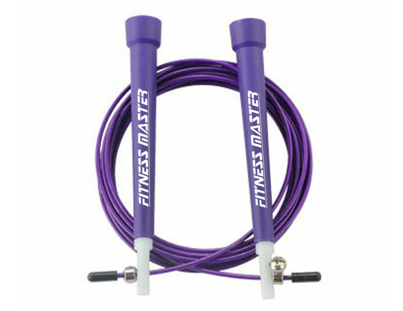 3M Adjustable Steel Skipping Ropes, Jump Cardio Exercise ropes - Purple