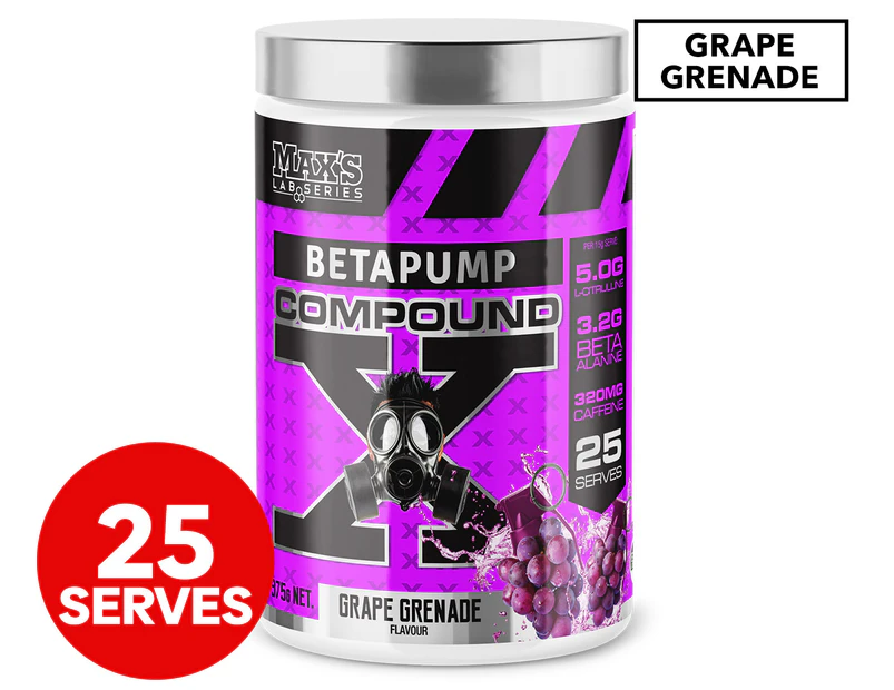 Max's Lab Series BetaPump Compound X Grape Grenade 375g / 25 Serves