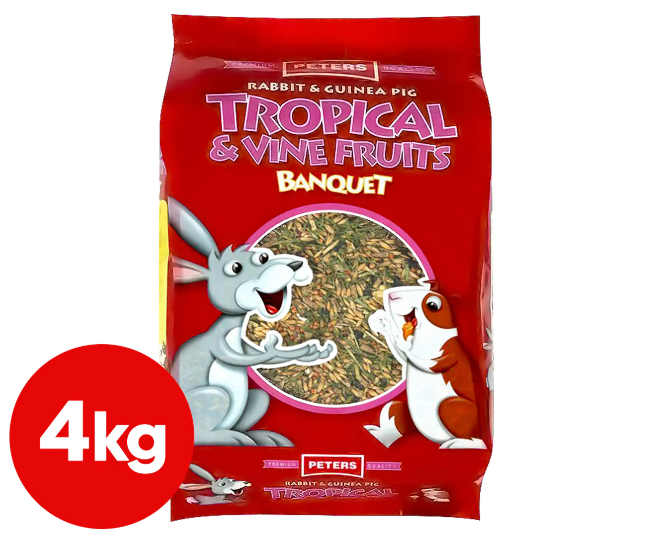 Peters Rabbit & Guinea Pig Tropical & Vine Fruits Banquet Food Mix 4kg