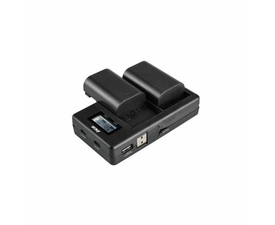 INCA Charger USB Twin NIKON EN-EL15 int USB cord input Micro&TypeC port LCD/Powerbank