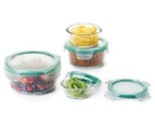 OXO 4-Piece Good Grips Smart Seal Glass Round Container Set - Clear/Teal