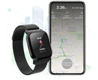 Bluetooth V5.0 Smart Watch Gps Track Heart Rate Blood Pressure 1.3" - Metal Black