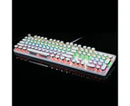 TODO Mechanical Gaming Keyboard Tactile Blue Switch Rgb Led 104 Key Usb Windows - White
