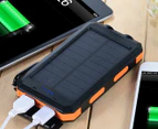 TODO 8000Mah Solar Power Bank Mobile Phone Usb Iphone Charger Led Torch - Black Orange