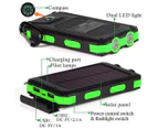 TODO 8000Mah Solar Power Bank Mobile Phone Usb Iphone Charger Led Torch - Black Green