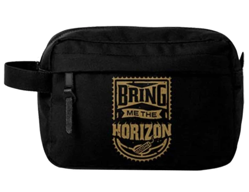 Bring Me The Horizon Wash Bag Gold Band Logo  Official - Black