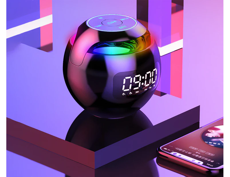 LED Digital Clock Smart Bluetooth Speaker FM Radio TF Card MP3 Music Play with Colorful Light