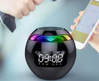 LED Digital Clock Smart Bluetooth Speaker FM Radio TF Card MP3 Music Play with Colorful Light