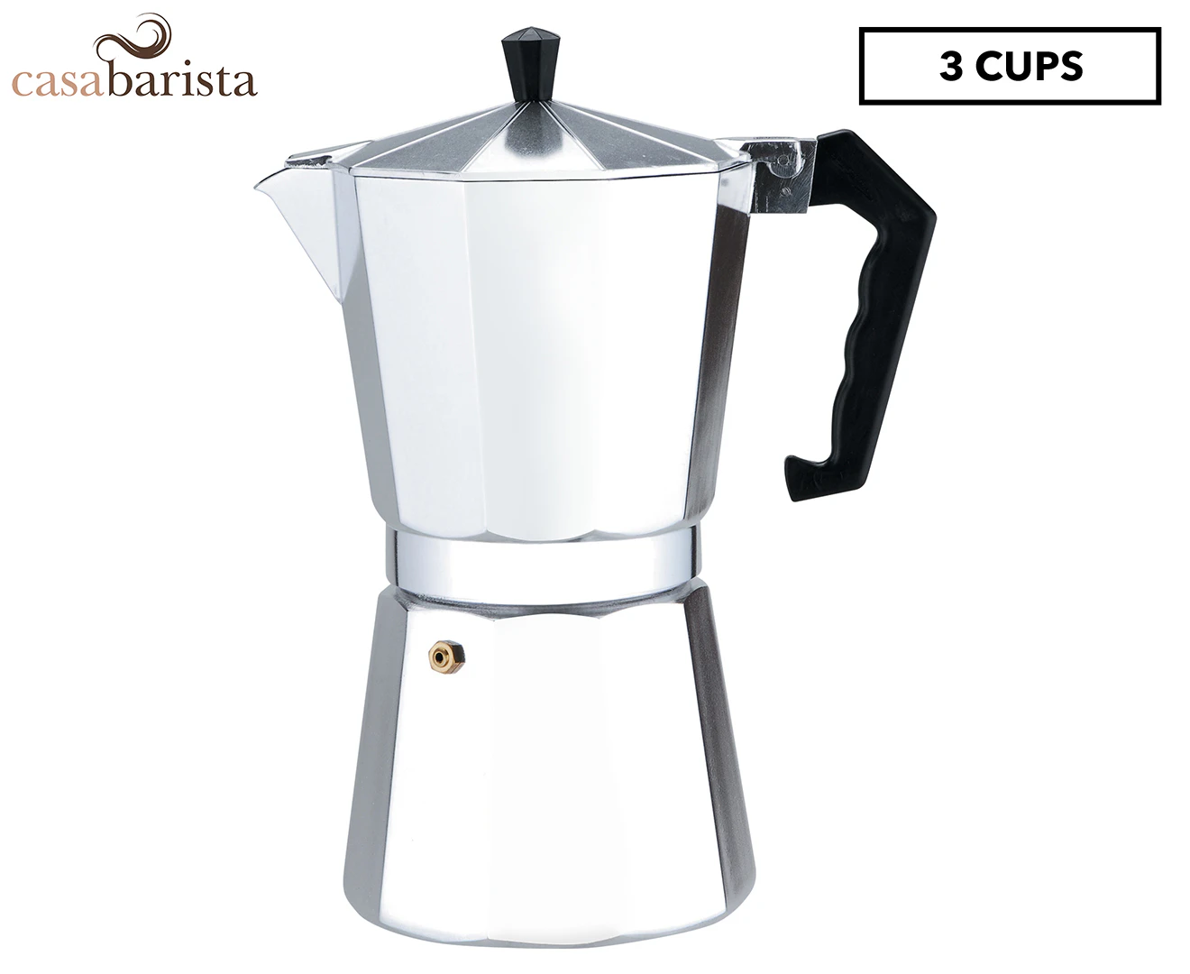 Casa Barista 3 Cup Classic Aluminium Espresso Maker / Coffee Percolator