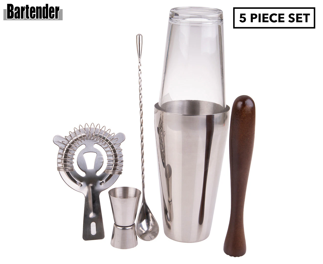 Bartender 5-Piece Boston Cocktail Set