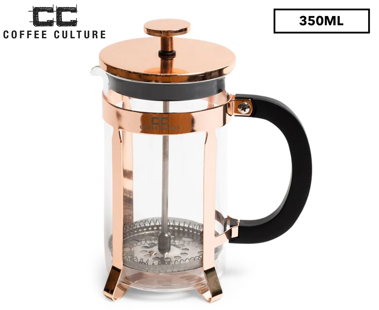 Coffee Culture 350mL Rose Gold French Press Coffee Plunger