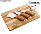 Peer Sorensen Acacia Rectangle Cheese Serving Board & 3 Knives Set