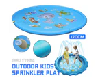 NOVBJECT Outdoor Kids Sprinkler Play Pad Lawn Beach SeaAnimal Inflatable Water Spray 170CM