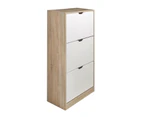 36 Pairs Oak White Shoe Cabinet Shoes Storage Rack Organiser Shelf Cupboard