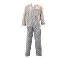 FIL Men's 100% Cotton Light Weight Pajamas Pyjamas PJs Set Two Piece Long Sleeve - Brown