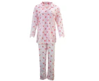 FIL Women's Ladies Longsleeve Cotton Pajamas Pyjamas PJ Set Sleepwear - Pink