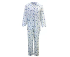 FIL Women's Ladies Longsleeve Cotton Pajamas Pyjamas PJ Set Sleepwear - Blue