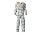 FIL Men's 100% Cotton Light Weight Pajamas Pyjamas PJs Set Two Piece Long Sleeve - Blue