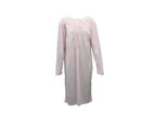 FIL Women's Cotton Long Sleeve Nightie Night Gown Winter Pajamas Pyjamas Sleepwear - Light Pink