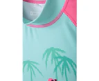 Mountain Warehouse Kids Rash Vest Printed Short Sleeves Swimming Childrens Top - Pink