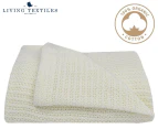 Living Textiles 110x120cm Organic Cot Cellular Blanket - Natural White