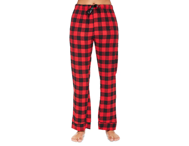 Upbeat Women's Flannel PJ / Lounge / Sleep Pants - Red/Black