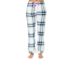 Upbeat Women's Flannel PJ / Loungewear / Sleep Set - White/Green/Pink