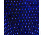 Solar 300 LED Net Lights 5x2.5m 8-Functions Outdoor Party Christmas Garden Decoration - Blue