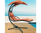 Innovative 360o Rotating Swing Hammock Chair with Canopy Steel Frame Cushioned - Grey