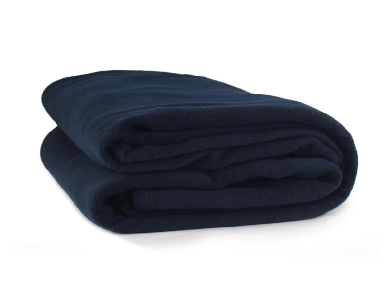 Polar Fleece Blanket  Navy - Queen - Blue