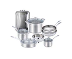 Wolstead Steeltek 8pc Stainless Steel Cookware Set