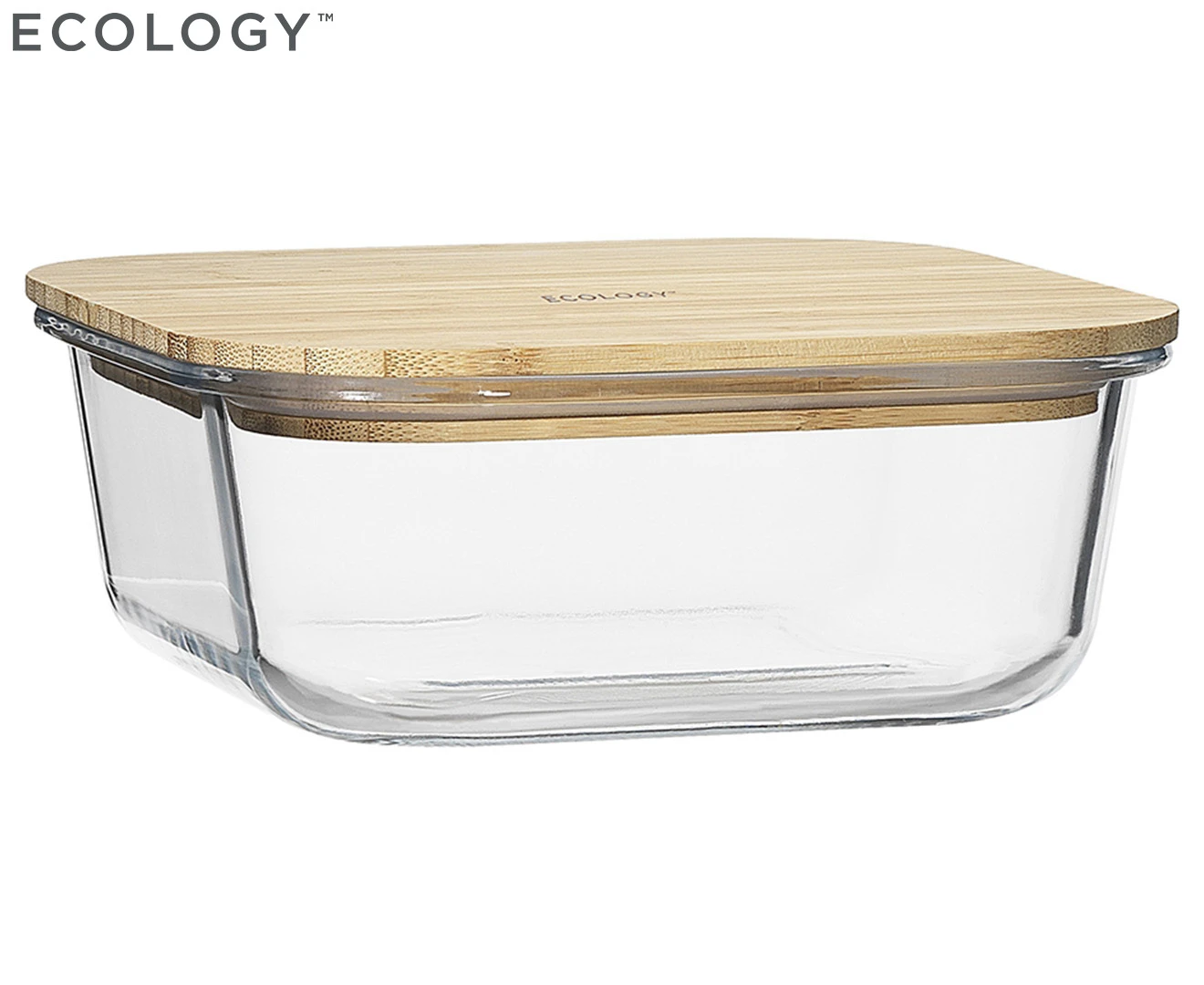 Ecology 18cm Nourish Square Storage Container w/ Bamboo Lid - Clear/Natural